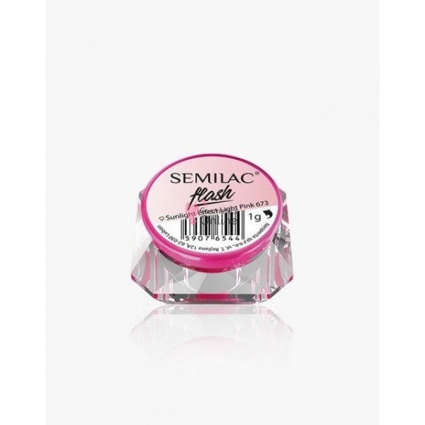 Pigment Semilac pentru gel Semiflash cameleon la lumina Sunlight Light Pink 673